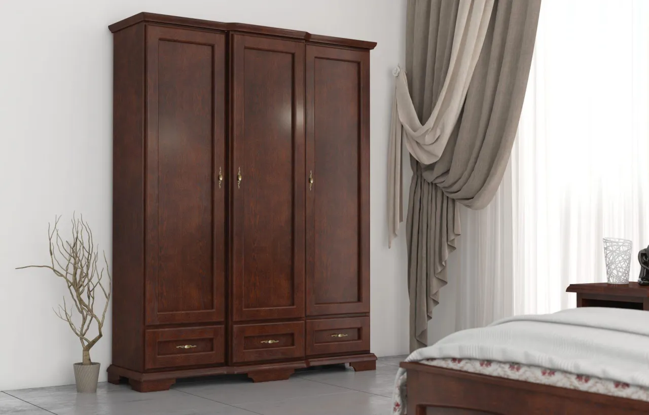 szafa drewniana sypialnia dąb sonoma orzech