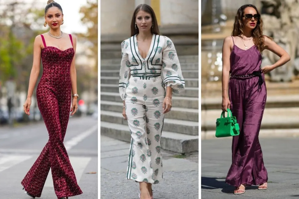 Eleganckie kombinezony z butami na obcasie, kombinezon na wesele stylizacje