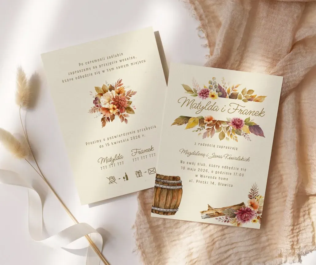 trendy zaproszenia ślubne 2026