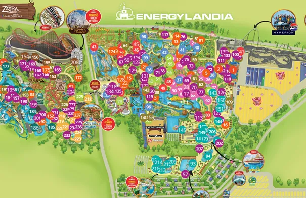 Zator noclegi Energylandia mapa odległości