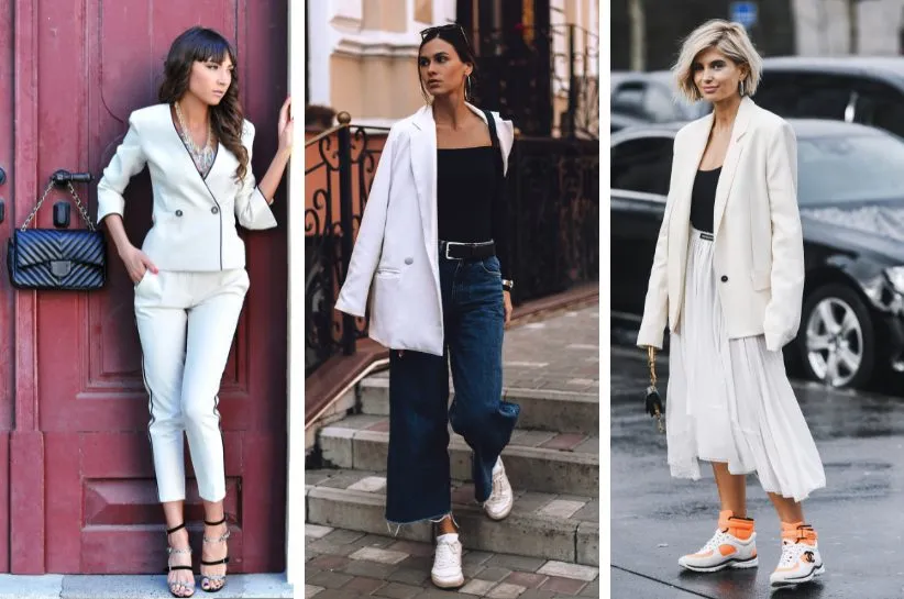 biała marynarka klasyczne stylizacje