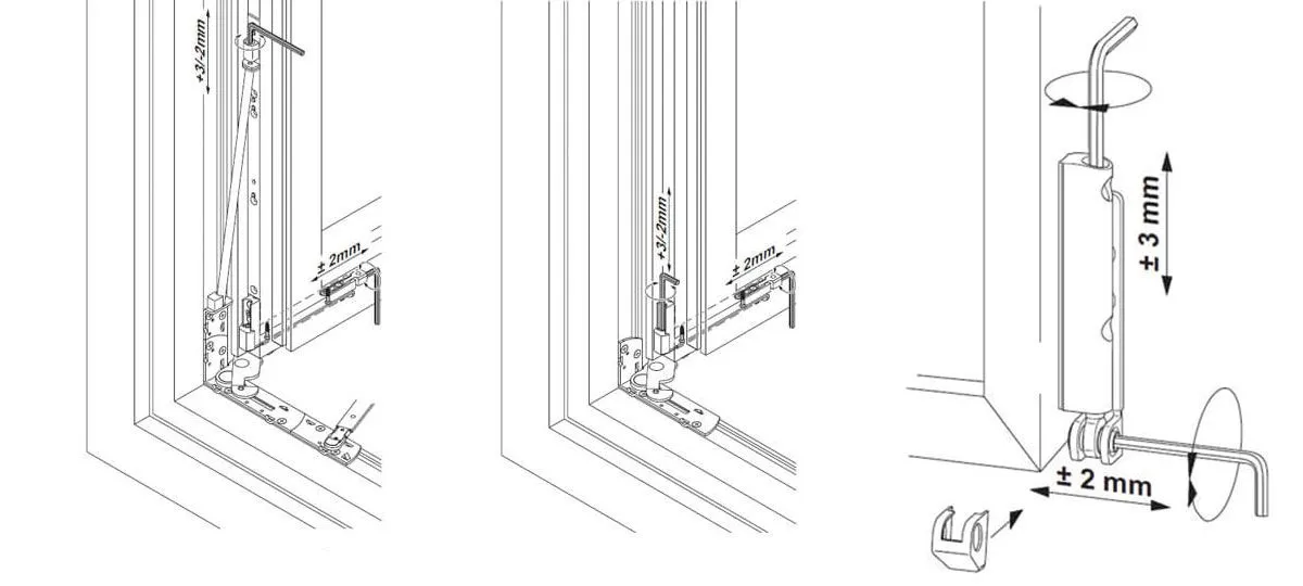 regulacja drzwi balkonowych zawias dolny