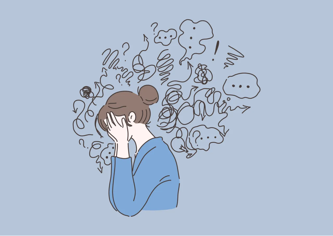 Osoba zamyślona, smutna, tykająca bomba symbol depresji