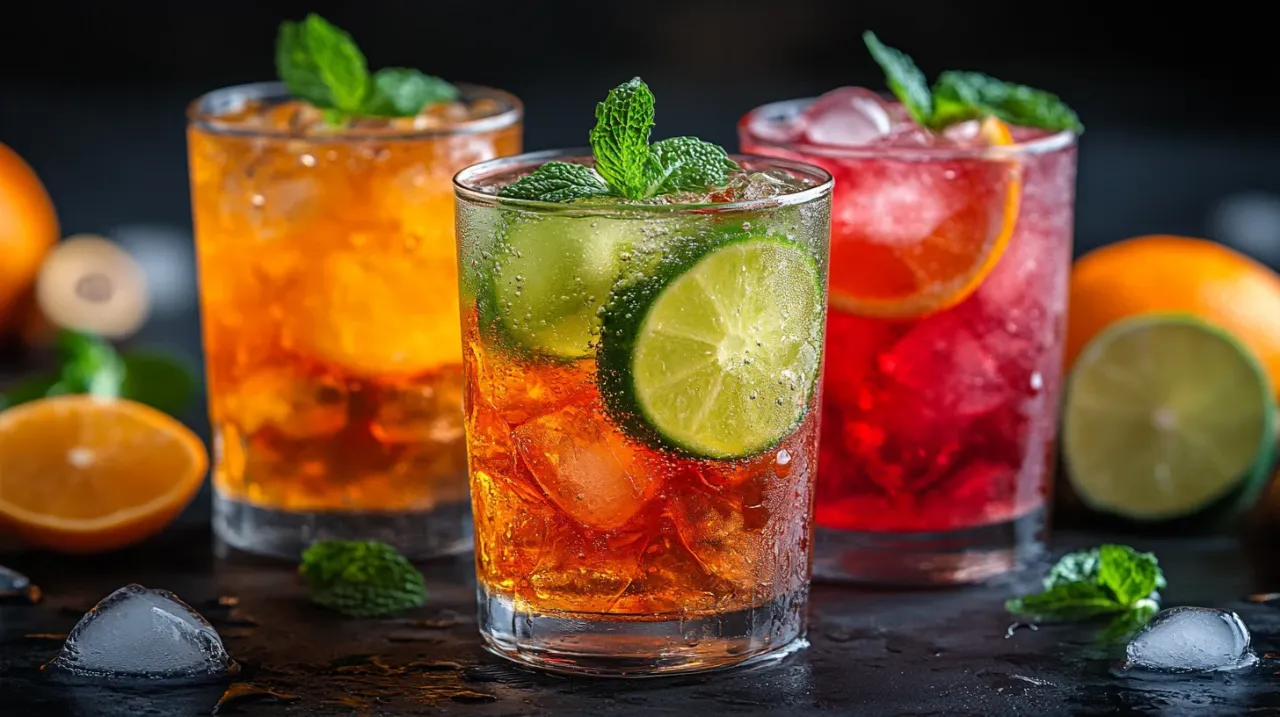 Kolorowy drink przepis: orzeźwiające napoje z lodem, limonką, miętą i owocami. Idealne na lato!