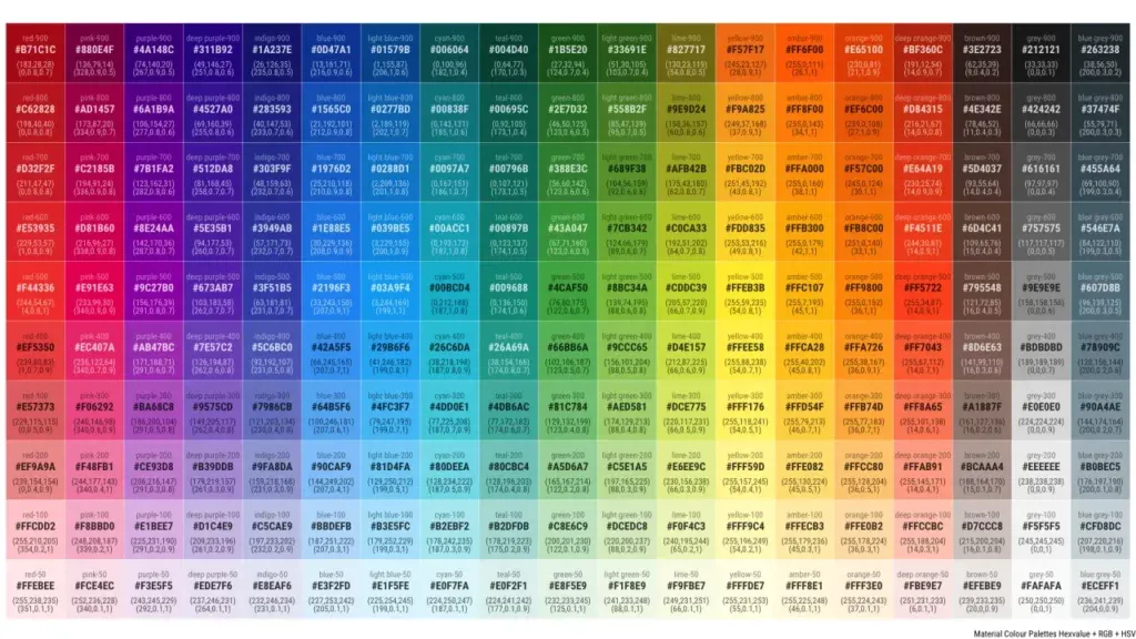 paleta kolorów css hex rgb hsl