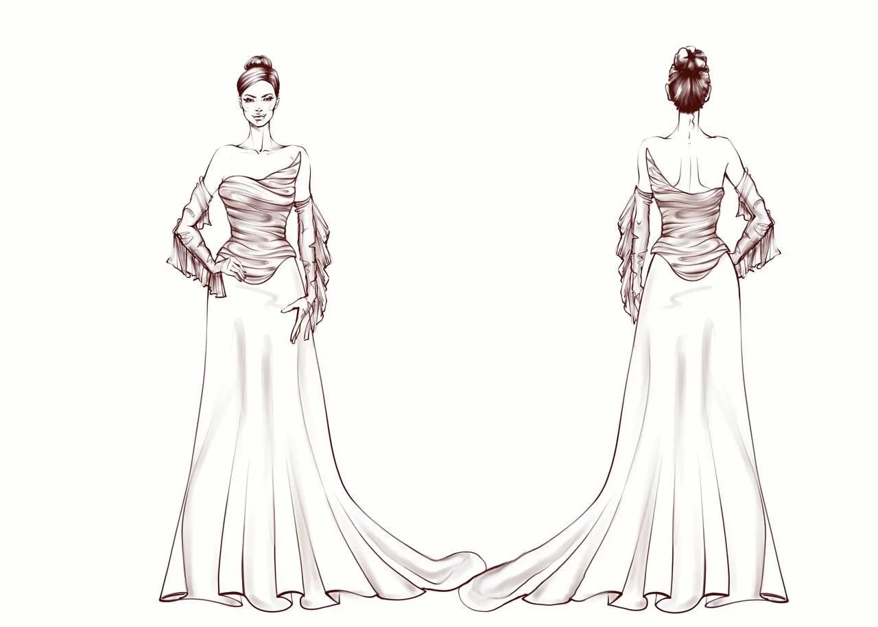 Inspiracje sukniami ślubnymi DIY, szkice sukien ślubnych