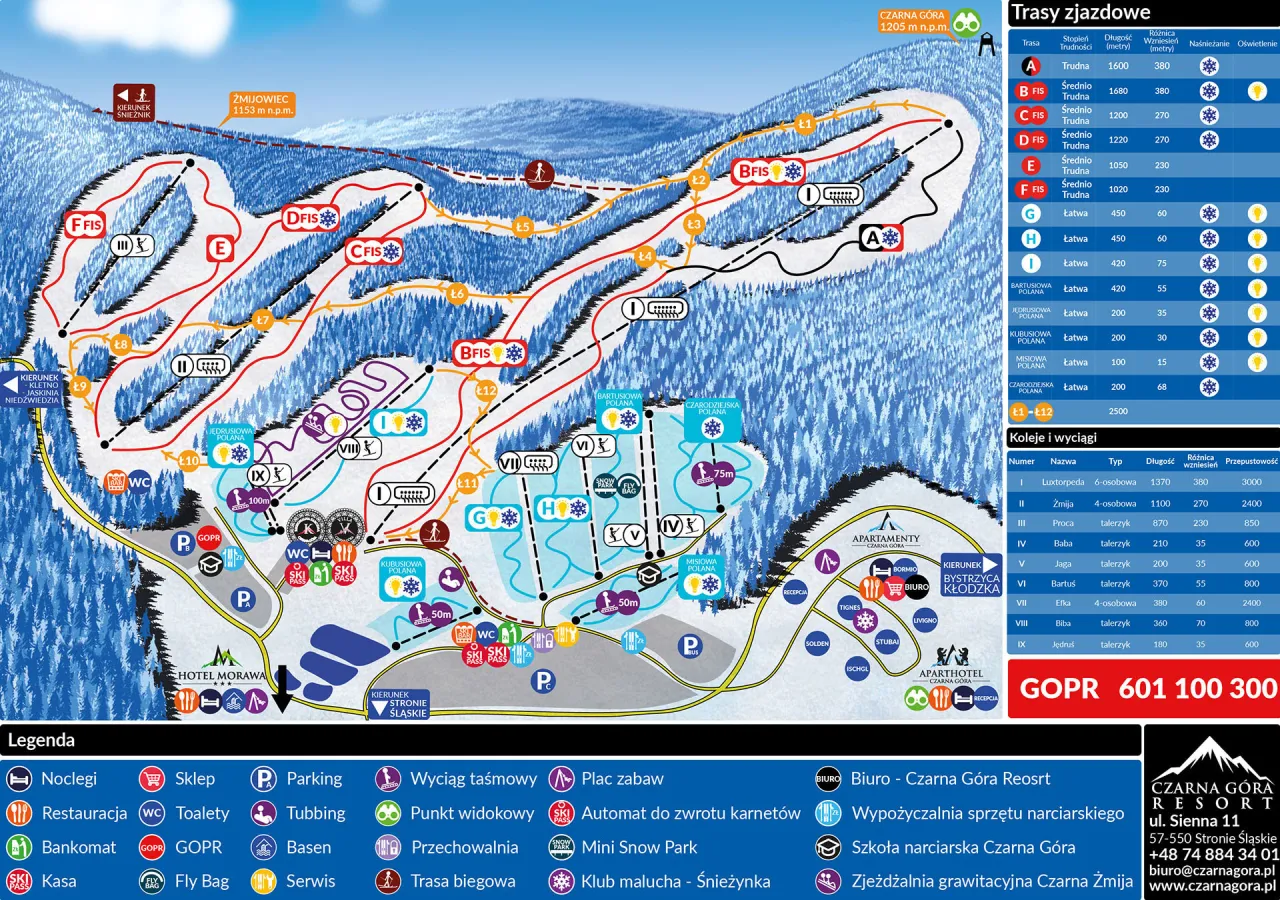 Czarna Góra trasy narciarskie