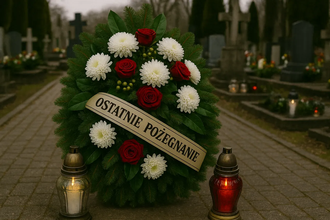 cmentarz pogrzeb wieńce znicze