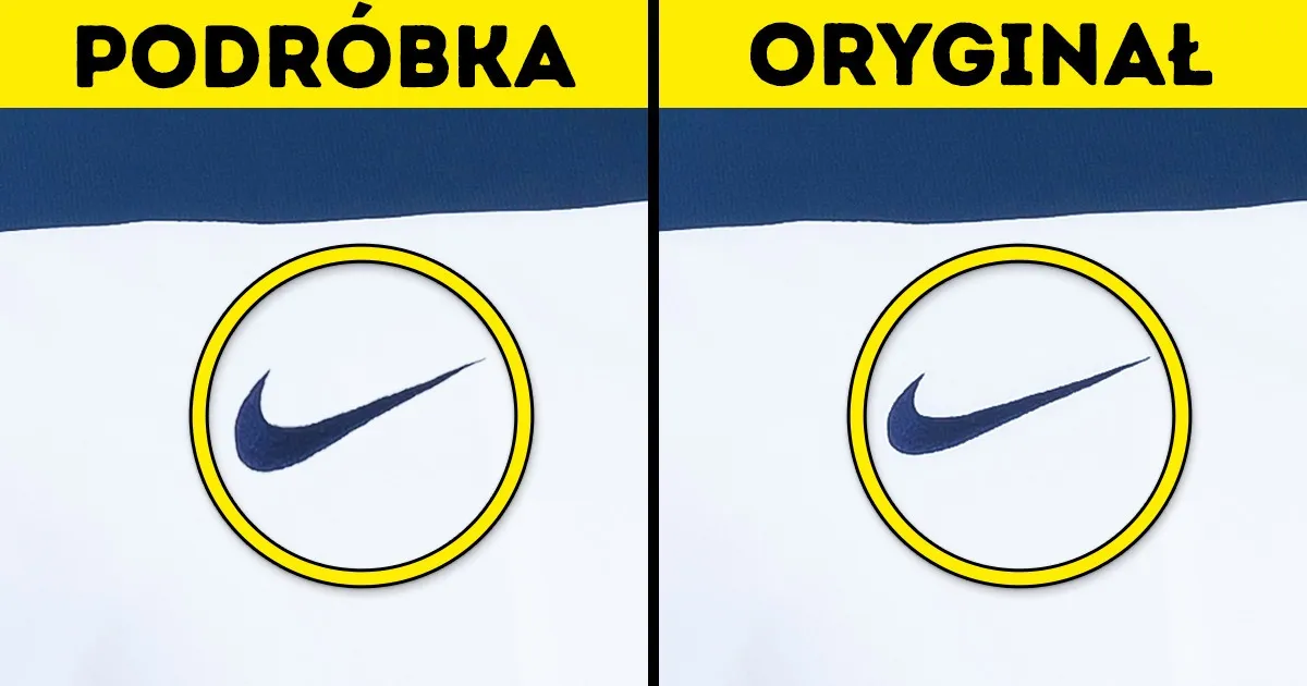 por&oacute;wnanie metki nike oryginał podr&oacute;bka, logo nike haft oryginał podr&oacute;bka