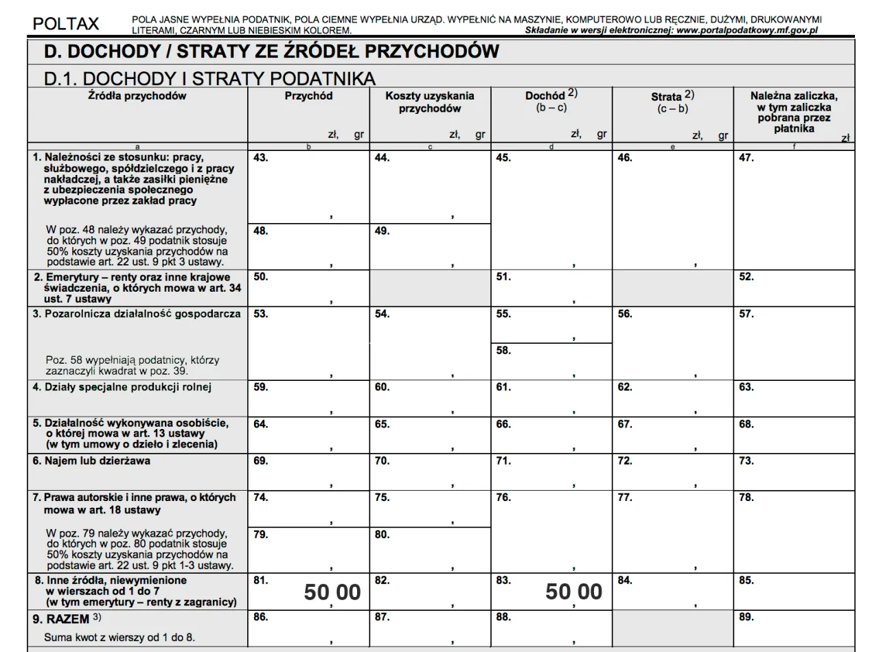 Formularz PIT-8C i PIT-38