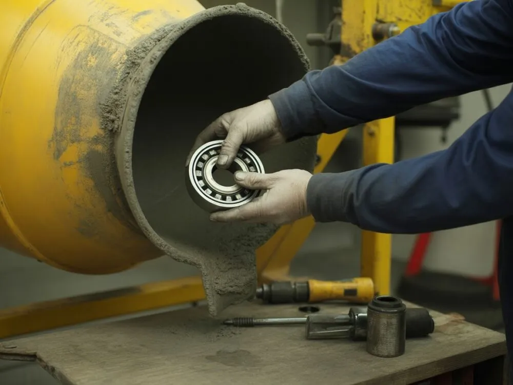 wymiana łożysk betoniarka schemat krok po kroku