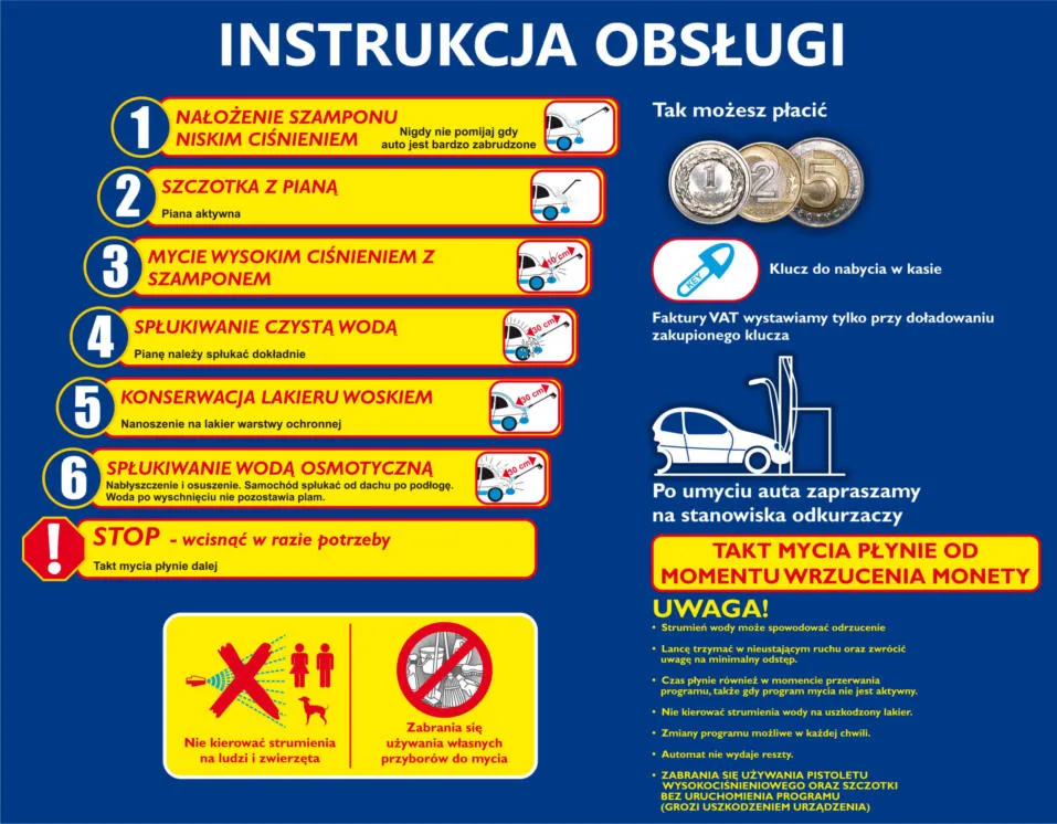 mycie samochodu na myjni bezdotykowej instrukcja