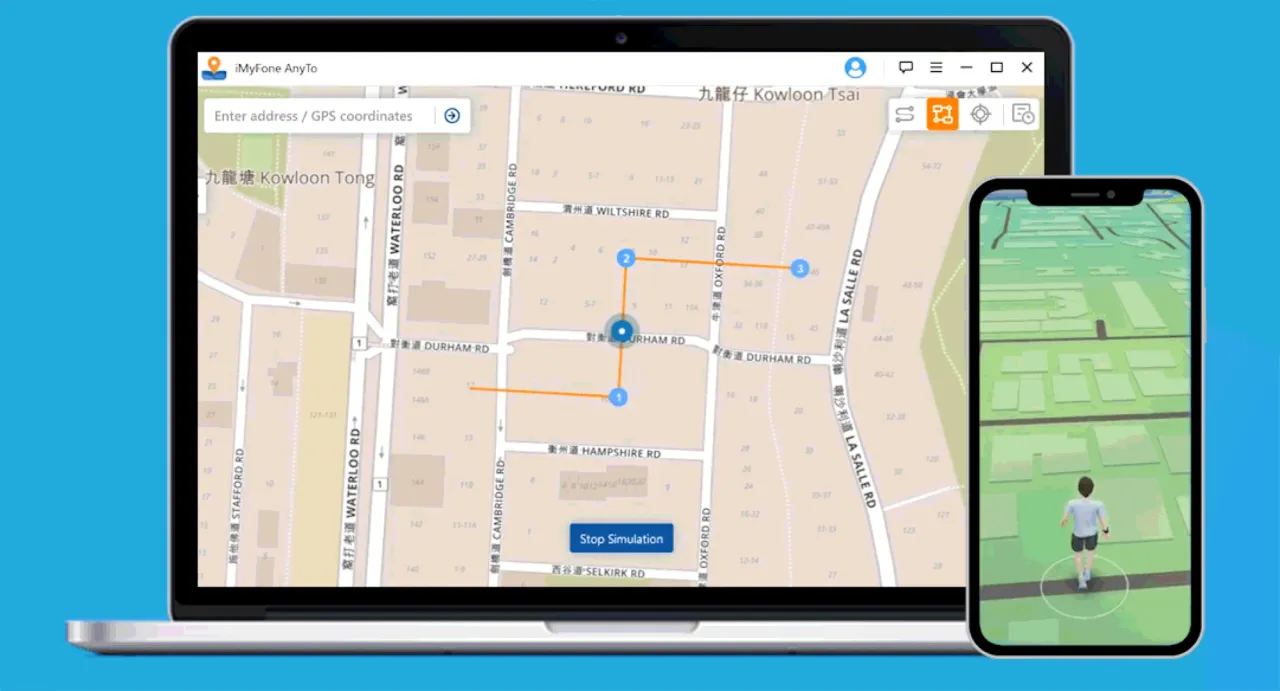 Mapa z ostatnią lokalizacją iPhone'a w aplikacji Lokalizator