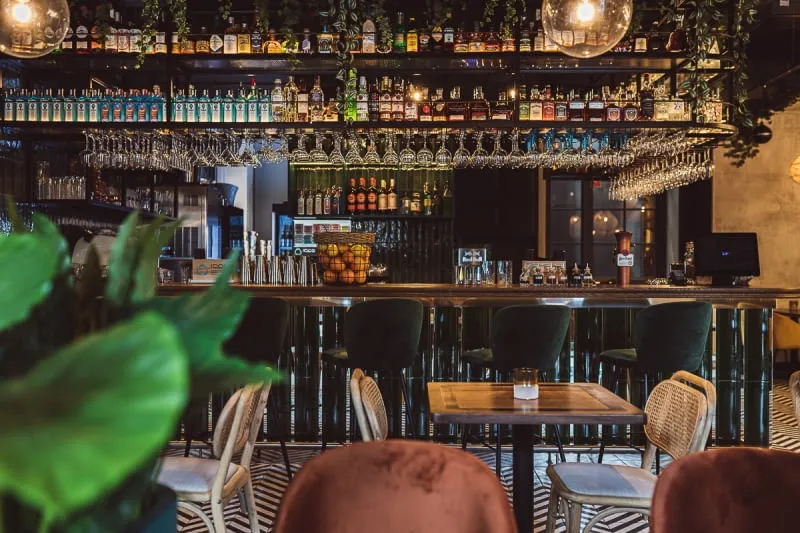 wnętrze eleganckiego cocktail baru vs pubu