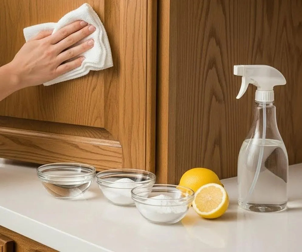 akcesoria do czyszczenia drewnianych szafek kuchennych
