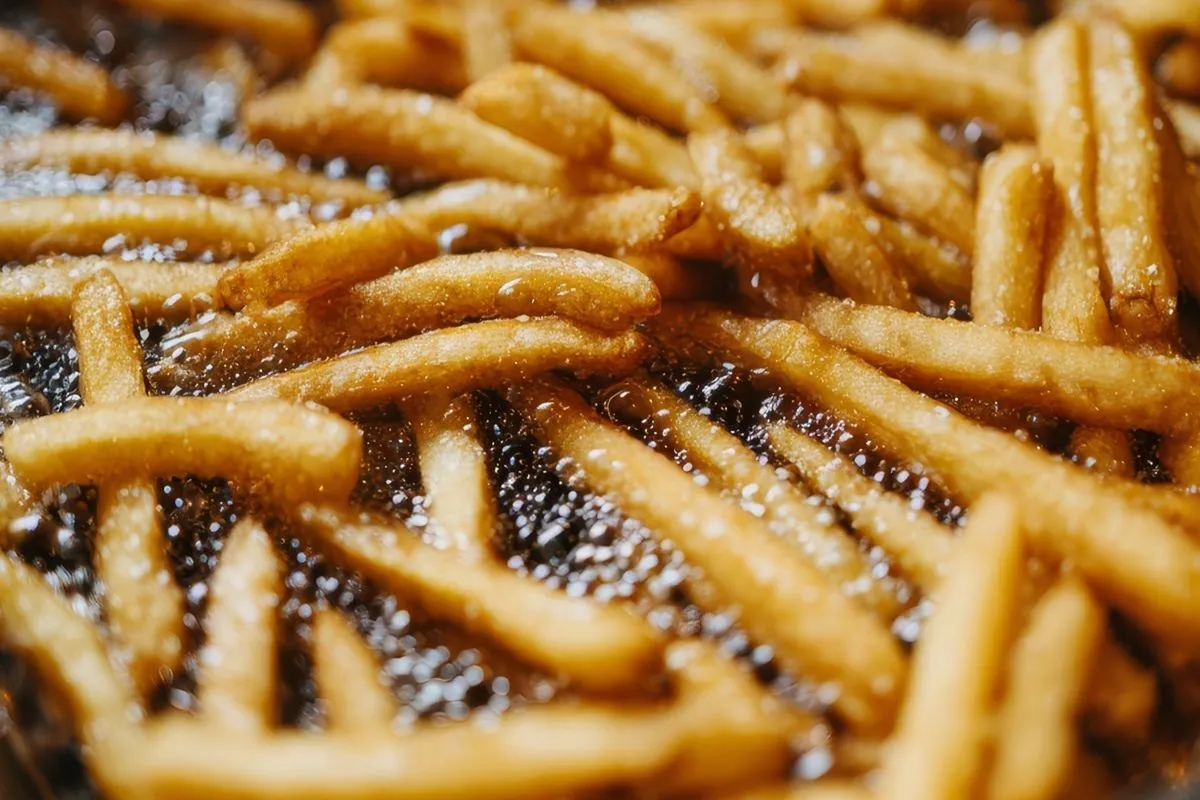 Solenie frytek po usmażeniu w misce