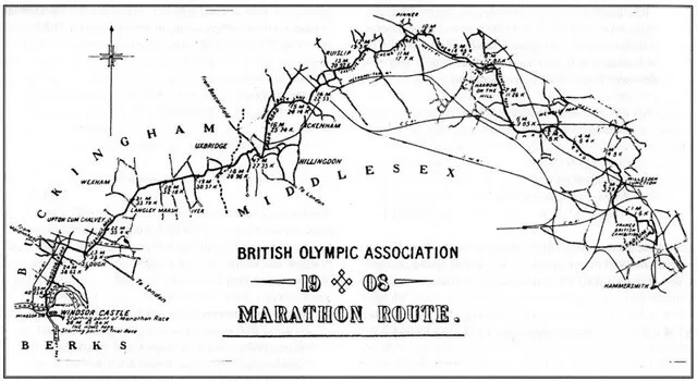 Olimpiada Londyn 1908 maraton trasa królewska
