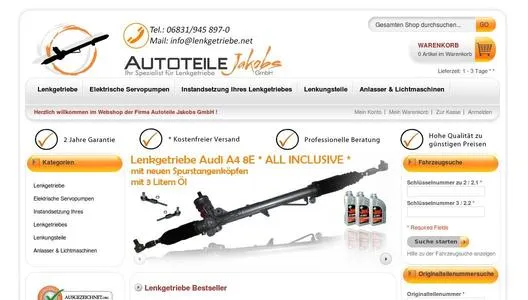 Jakobs Autoteile Sortiment