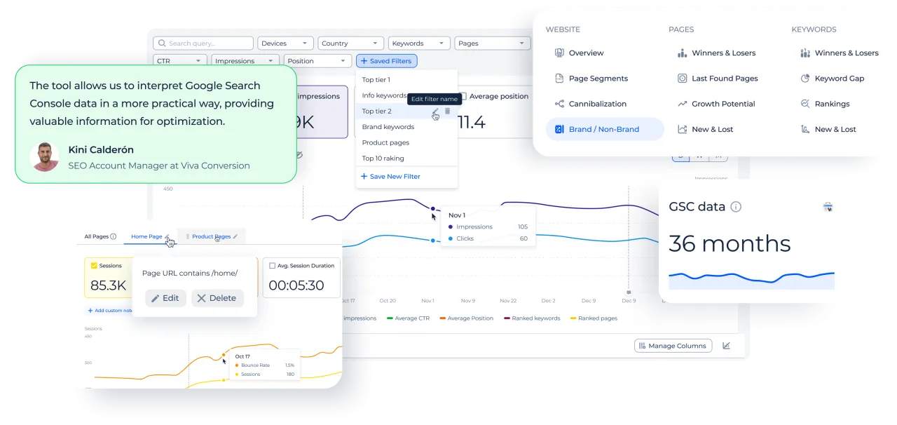 Narzędzie do analizy danych z Google Search Console, ułatwiające audyt strony internetowej i optymalizację.