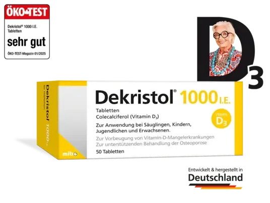 Dekristol Packung und rotes Kassenrezept