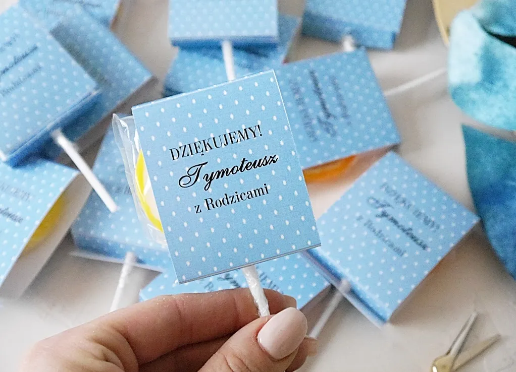 materiały do podziękowań na chrzest diy