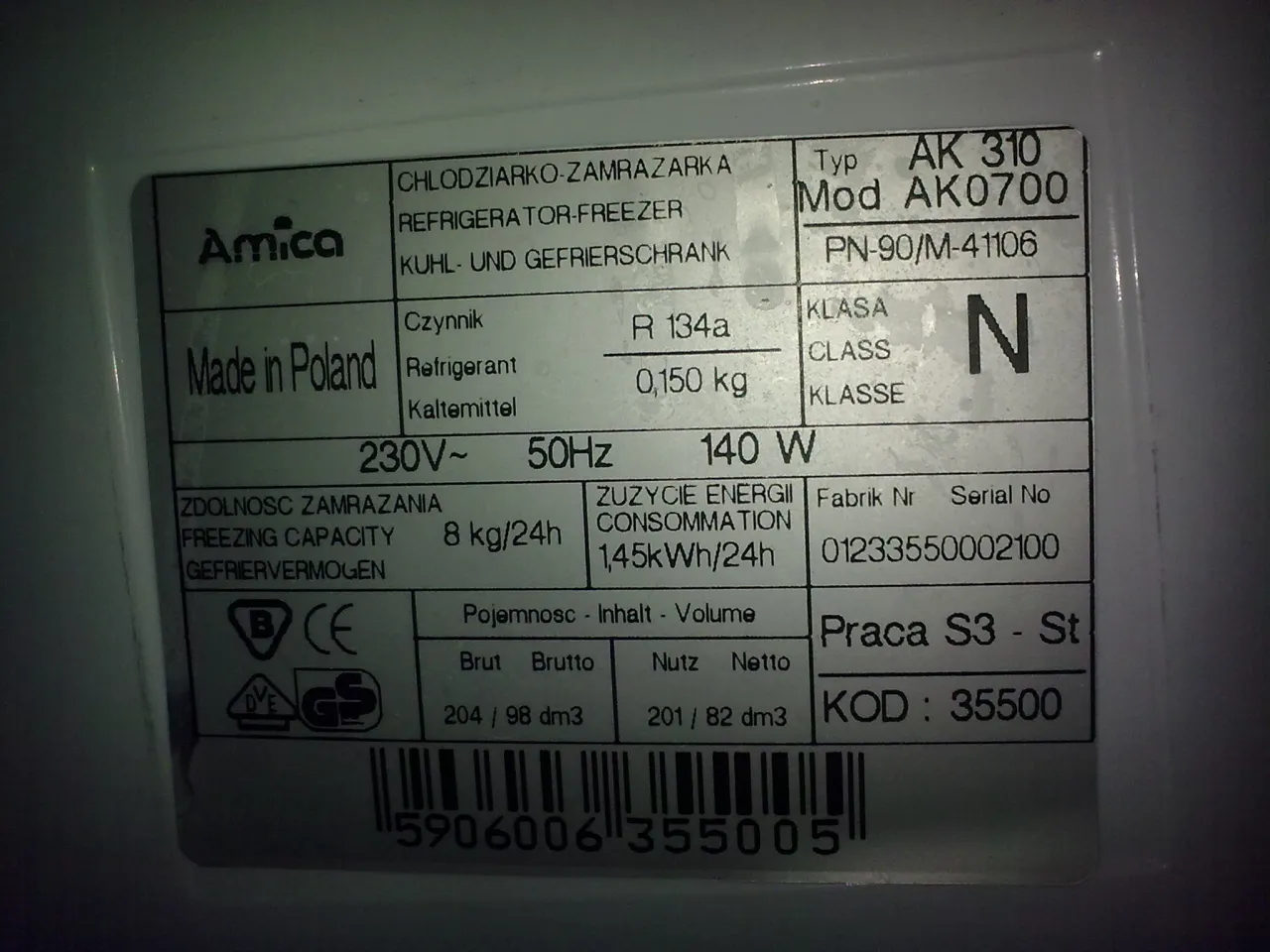 Zamrażarka temperatura -18 stopni Celsjusza efekty