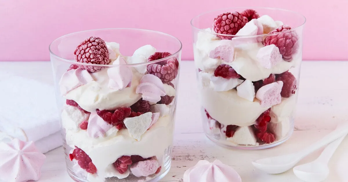 Zutaten Himbeer Baiser Dessert