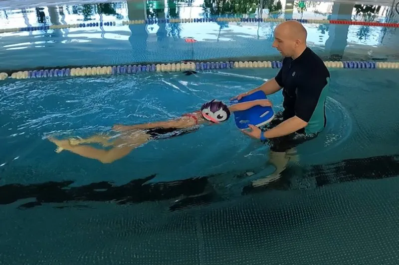 Pływak kraul oddech faza wydechu