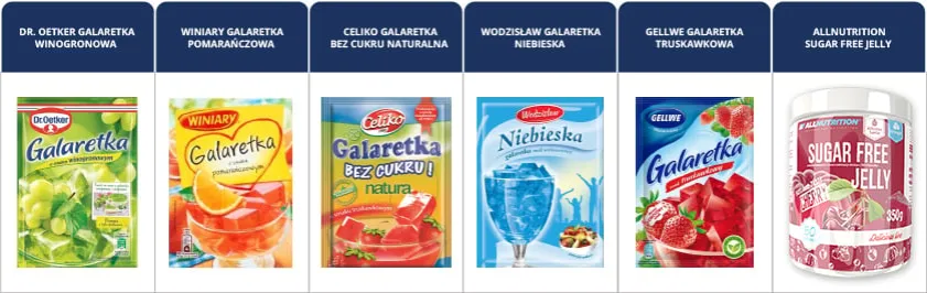 galaretka płynna i stężała por&oacute;wnanie