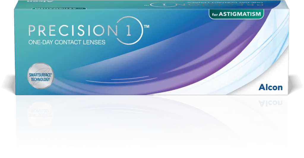 Różne typy soczewek kontaktowych (jednodniowe, miesięczne, toryczne)