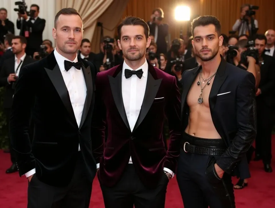 męskie stylizacje smoking garnitur hollywood, elegancja męska czerwony dywan