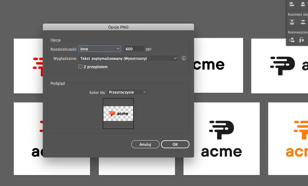 ekran eksportu logo photoshop formaty plików