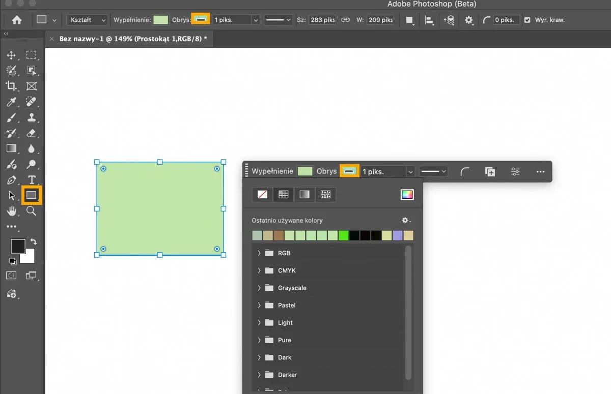 photoshop ramka zaznaczenie i wypełnienie