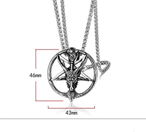 naszyjnik pentagram odwr&oacute;cony Baphomet