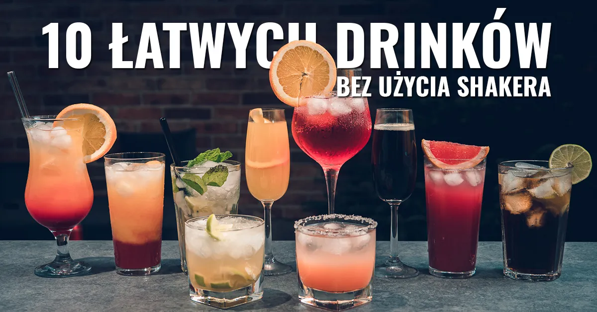 proste drinki z wódki i soku w wysokich szklankach