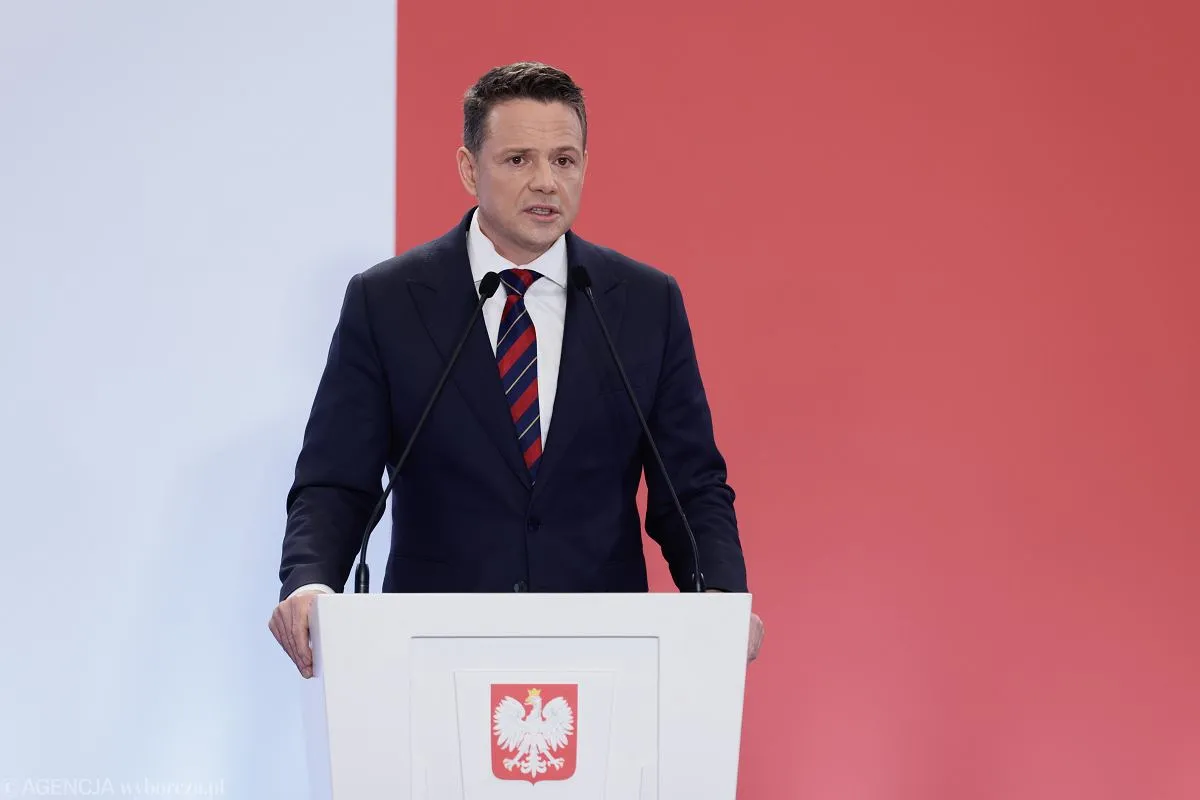 Rafał Trzaskowski na konferencji prasowej