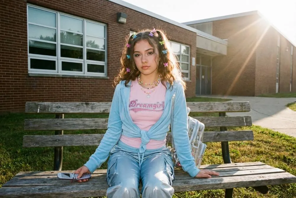 modne stylizacje nastolatków do szkoły w stylu Y2K i preppy