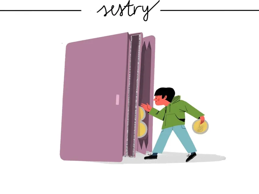 noworodek i pieniądze w portfelu rodziców