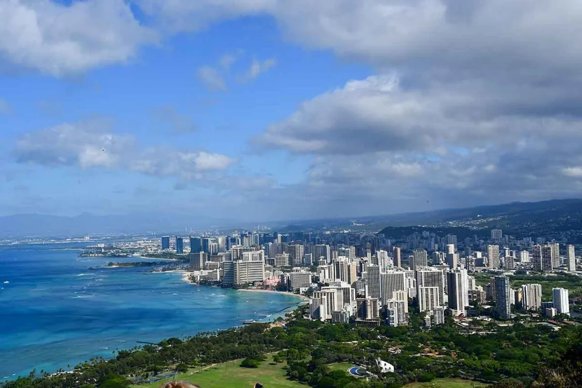 panoramiczny widok na Waikiki i Diamond Head
