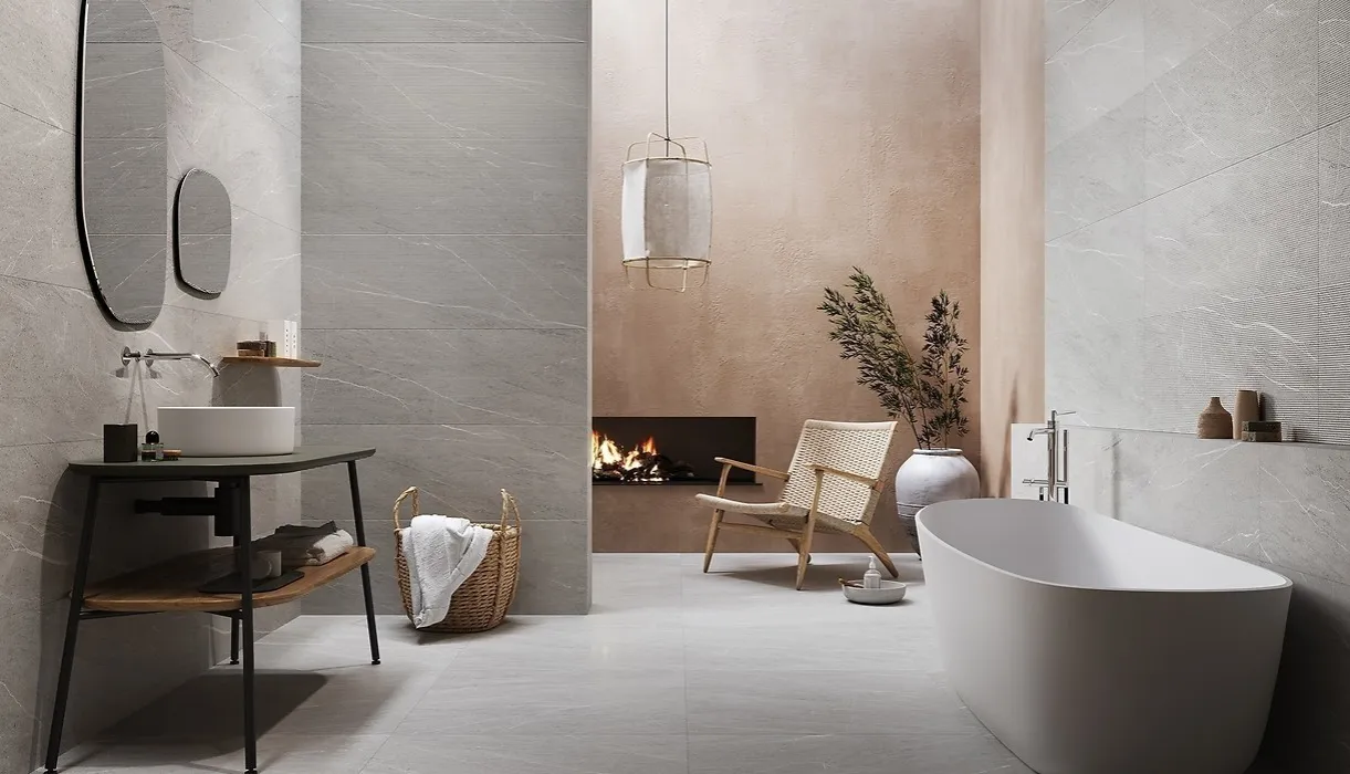 Szare płytki z białą fugą i szare płytki z czarną fugą przykłady