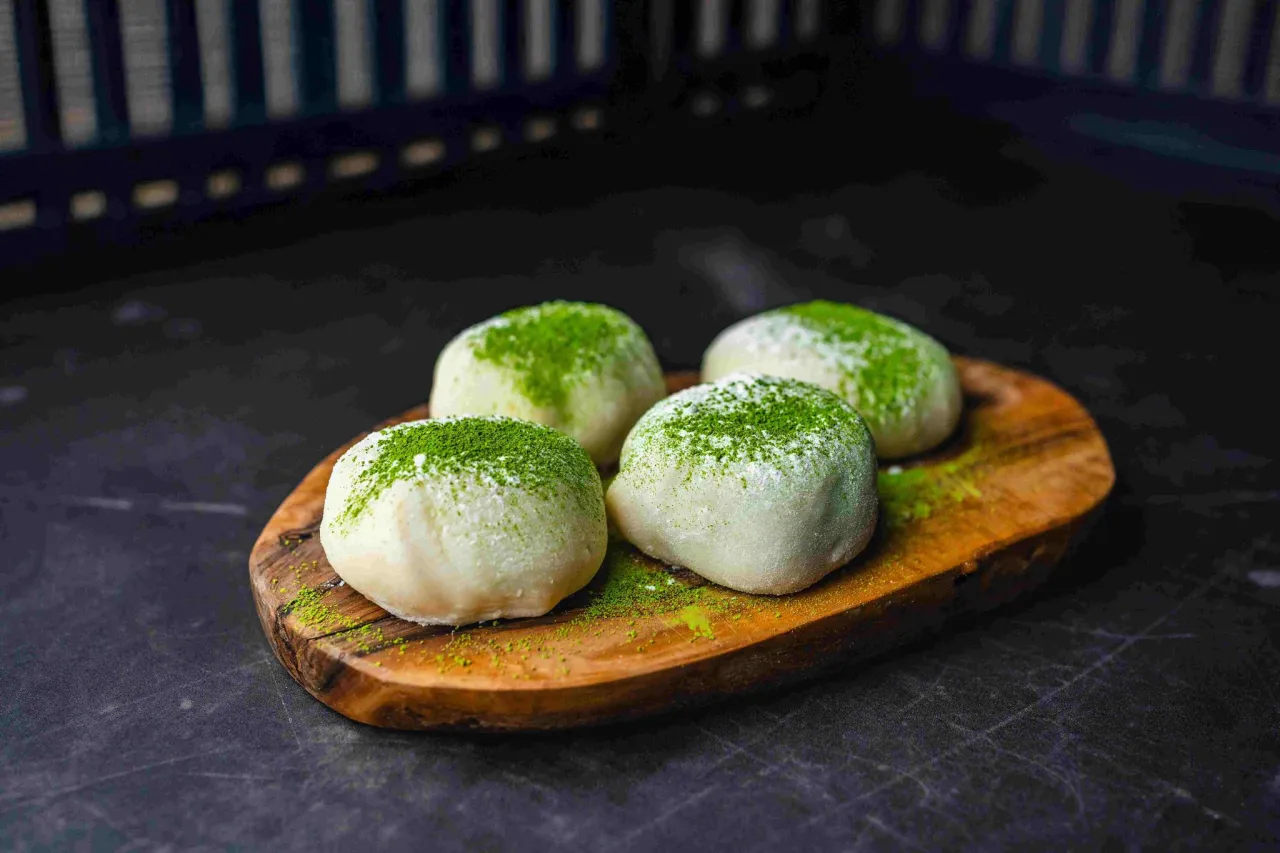 mochi z zieloną herbatą matcha