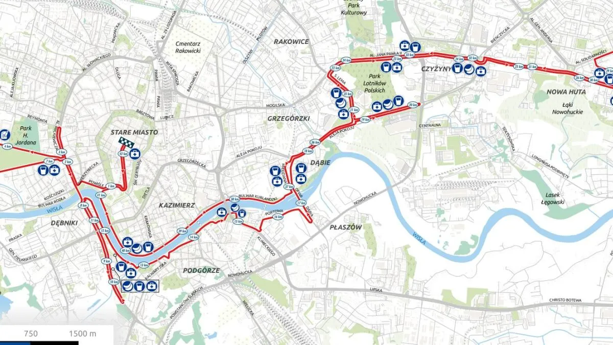 Bieganie w Krakowie, biegacze na tle Wawelu, r&oacute;żnorodne trasy biegowe Krak&oacute;w