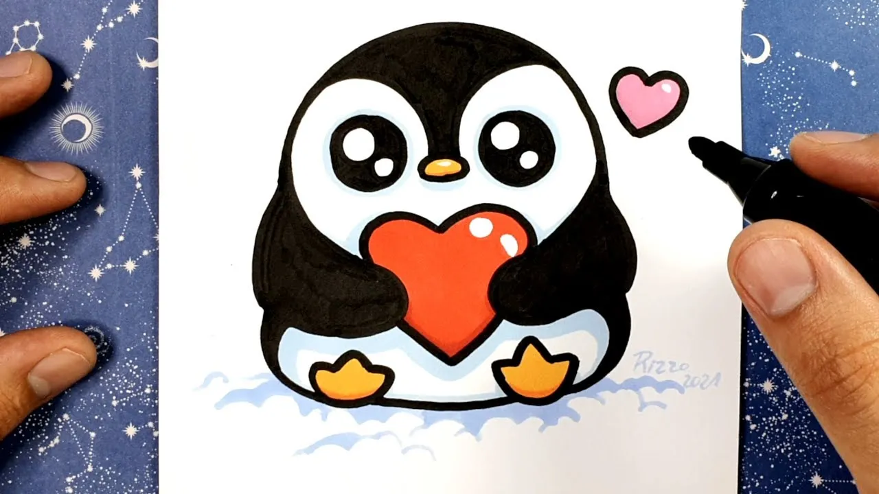 Kawaii Pinguin zeichnen Beispiele