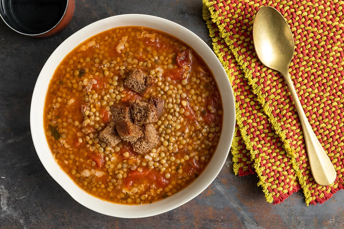 Ingredienti per minestra di lenticchie