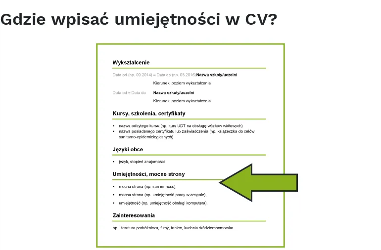 Błędy w sekcji umiejętności CV