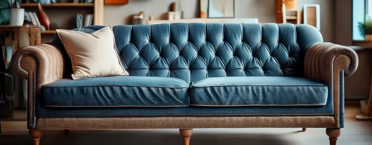 tapicerowanie kanapy DIY, tkaniny plamoodporne na kanapę