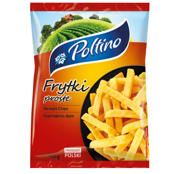 mrożone frytki na patelni