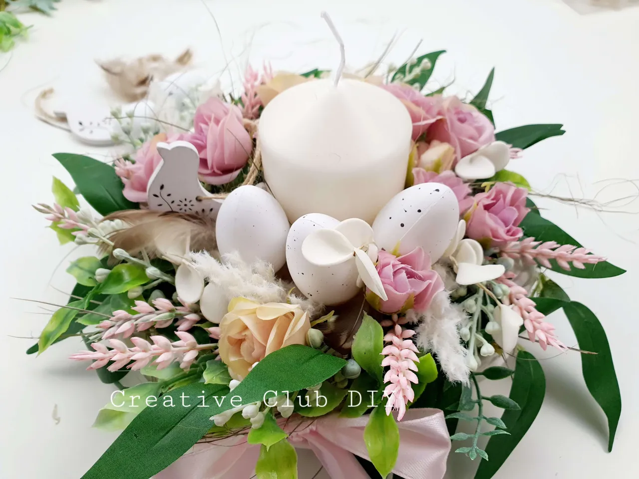 wielkanocny stroik na stół