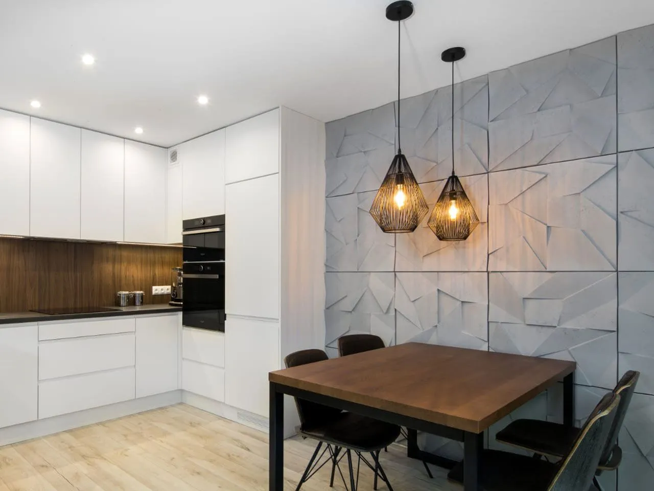 Kuchnia industrialna cegła beton blacha