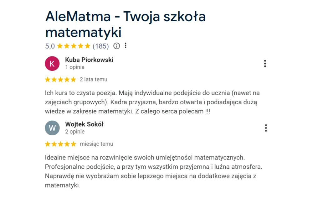 Uczeń na korepetycjach indywidualnych, grupa uczniów na kursie matematyki, zajęcia matematyki online